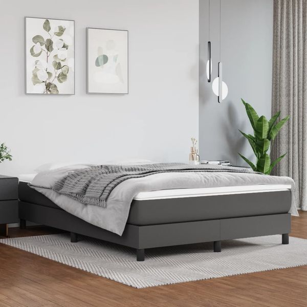 vidaXL Matrac s taštičkovými pružinami stredná tvrdosť sivý 140x200x20 cm umelá koža