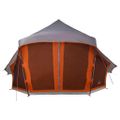 vidaXL Tipi stan so strechou Šedá a oranžová 508 x 470 x 300 cm taft
