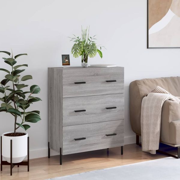 vidaXL Komoda sivý dub sonoma 69,5x34x90 cm kompozitné drevo