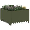 vidaXL Obrubník trávnika 60 x 60 x 35 cm Oceľ Olivovo zelená