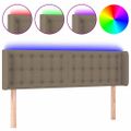 vidaXL Čelo postele s LED sivohnedé 147x16x78/88 cm látka