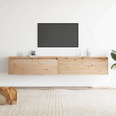 vidaXL Nástenné skrinky 2 ks 100x30x35 cm masívna borovica