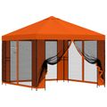 vidaXL Záhradný altánok so bočnými stenami 3 x 3 m Oranžová