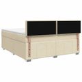 vidaXL Posteľ boxspring s matracom Krémová 140 x 200 cm Látka