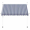 vidaXL Ručne zaťahovacia markíza, 300 cm, modro-biele pásiky