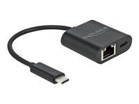 Sieťový adaptér - USB-C 3.2 Gen 1 - Gigabit Ethernet x 1 + USB-C (iba napájanie) x 1 - čierna