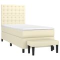 vidaXL Boxspring posteľ s matracom krémová 90x200 cm umelá koža