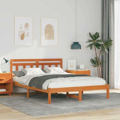 vidaXL Rám postele Hnedá 120 x 200 cm Masívne borovicové drevo