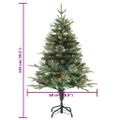 vidaXL Osvetlený vianočný stromček so šiškami, zelený 150 cm, PVC a PE