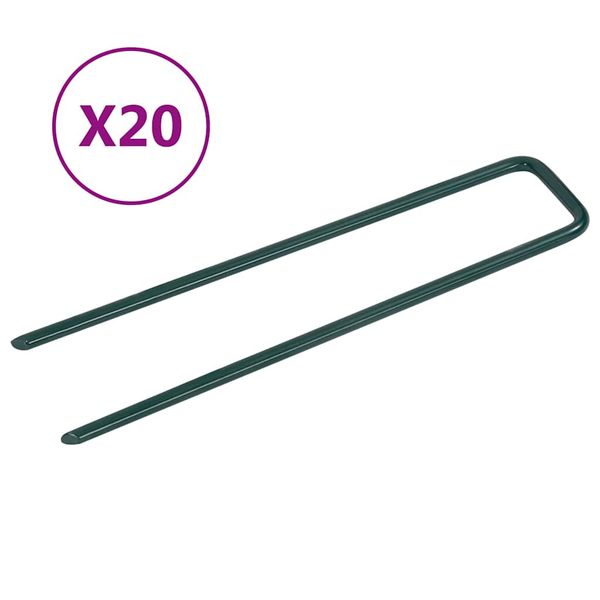 vidaXL Klince na umelý trávnik 20 ks tvar U železo