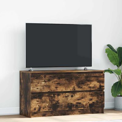 vidaXL TV skrinka Dub dymový 100x35x54 cm Konštrukcia dreva