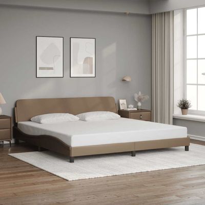 vidaXL Rám postele Dover kapučínový 200x200 cm umelá koža
