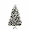 vidaXL Umelý Sklápací Vianočný Stromček 300 LED Zelená a biela 180 cm