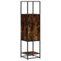 vidaXL Vysoká skrinka dymový dub 35,5x35x139 cm kompozitné drevo+kov