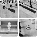 vidaXL Stolný futbal Betónovo Sivá 146,5 x 74 x 85 cm Kompozitné drevo