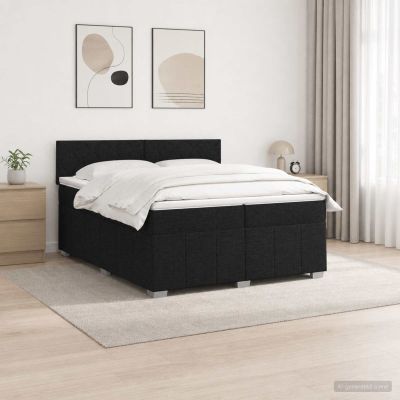 vidaXL Posteľ boxspring s matracom Čierna 200 x 200 cm Látka