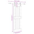 vidaXL Posuvné dvere NARVIK Prírodná a čierna 70 x 210 cm (152,5 cm)