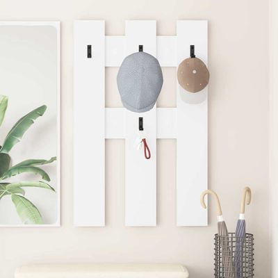 vidaXL Vešiak na stenu Nástenný Biela 65 x 3 x 100 cm Kompozitné drevo