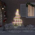 vidaXL LED Vianočný stromček so zemnými kolíkmi Viacfarebný 182 cm Kov