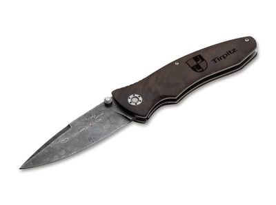 Böker Manufaktur Solingen 110192DAM Tirpitz-Damascus Wood zberateľskiý nôž 9,9 cm, damašek, orech