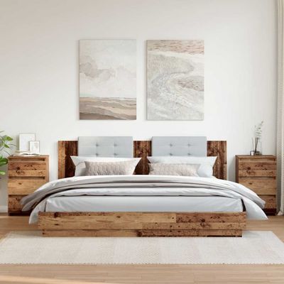vidaXL Nočné skrinky 2 ks Staré drevo 40x35x62,5 cm Konštrukčné drevo