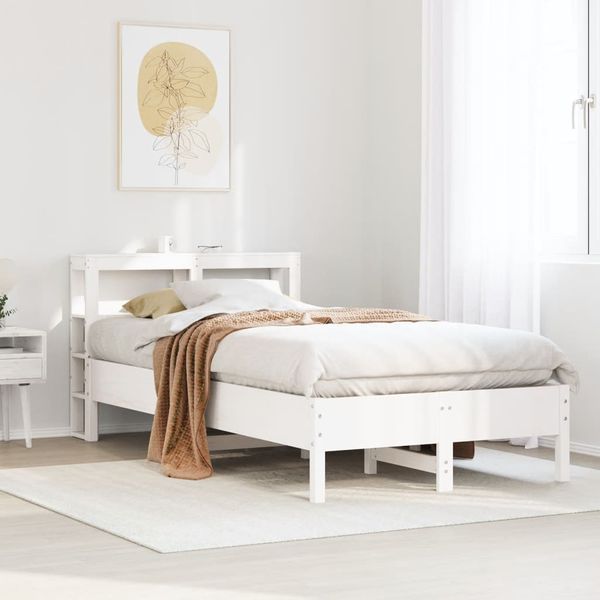 vidaXL Posteľ bez matraca biela 90x190 cm masívna borovica