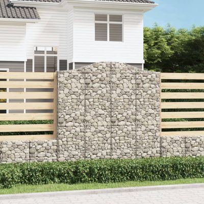 vidaXL Oblúkový gabionový kôš 12ks 200x30x200/220cm pozinkované železo