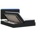 vidaXL LED úložná posteľ s matracom Čierna 180 x 200 cm Látka
