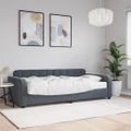 vidaXL Denná posteľ s matracom tmavosivá 90x190 cm zamat