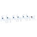 vidaXL LED Soby 7 ks Strieborná 43 x 18 x 66 cm látka LED diód