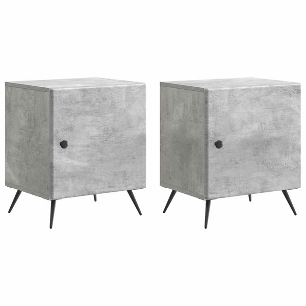 vidaXL Nočný stolík 2 pcs Betónovo sivá 43 x 34,5 x 50 cm