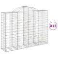 vidaXL Oblúkové gabionové koše 15 ks 200x50x140/160 cm pozink. železo