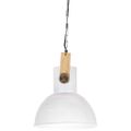 vidaXL Industriálna závesná lampa 25 W biela mangovník 32 cm okrúhla E27