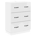 vidaXL Zásuvkový kabinet Biela s vysokým leskom 66 x 34,5 x 87 cm