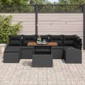 vidaXL Súprava záhradných pohoviek 8 ks Čierna