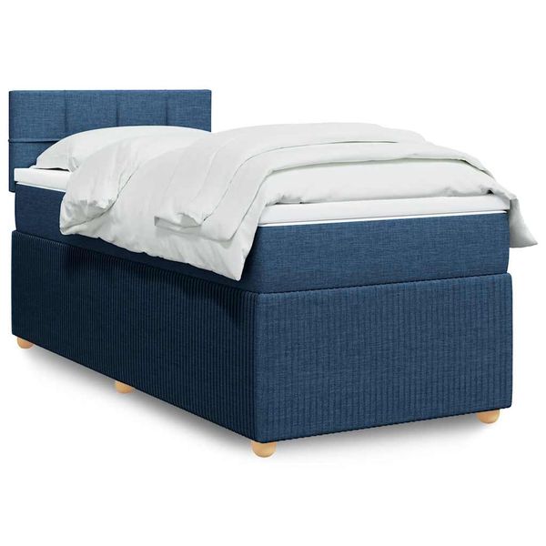 vidaXL Boxspring posteľ s matracom modrá 100x200 cm látka