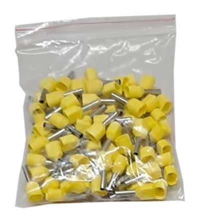 Dutinka pre dva káble 1mm2, žltá (TE1,0-8), balenie 100ks