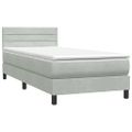 vidaXL Posteľný rám boxspring s matracom Svetlosivá 80x210 cm zamat
