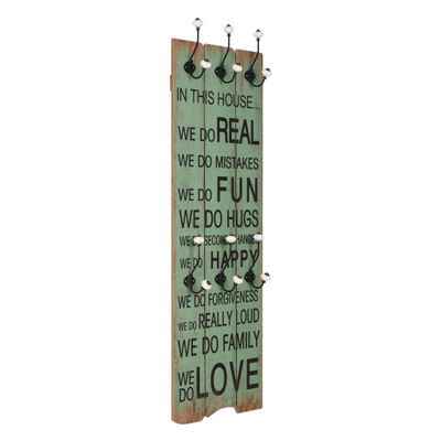 vidaXL Nástenný vešiak na kabáty so 6 háčikmi 120x40 cm HAPPY LOVE
