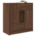 vidaXL Komoda so zásuvkami a dvierkami, hnedý dub 70,5x34x74,5 cm