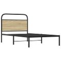 vidaXL Posteľný rám bez matraca 90x200 cm dub sonoma kompozitné drevo