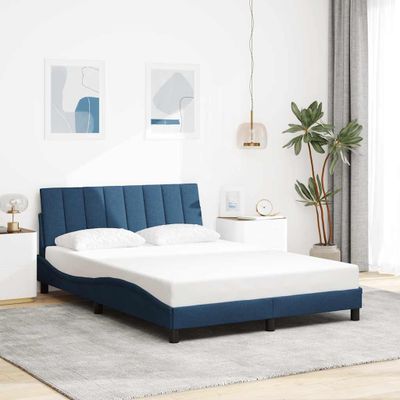 vidaXL Rám postele bez matraca Hanko modrá 140x190 cm látka