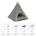 vidaXL Psí teepee s vankúšom Biela a šedá 60 x 60 x 70 cm Polyester