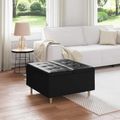 vidaXL Ottoman s Úložným Priestorom Čierny 80 x 80 x 45 cm Umelá koža