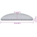 vidaXL Schodové rohože 30 ks 56x17x3 cm svetlosivé polkruhové