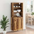 vidaXL Highboard Staré drevo 69,5 x 34 x 180 cm Kompozitné drevo