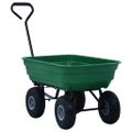 vidaXL Záhradný vyklápací ručný vozík zelený 300 kg 75 l