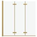 vidaXL Skladací sprchový kút Zlatá 130 x 138 cm ESG sklo a hliník