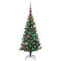 vidaXL Umelý predsvietený vianočný stromček Zelená 120 cm PVC a kov