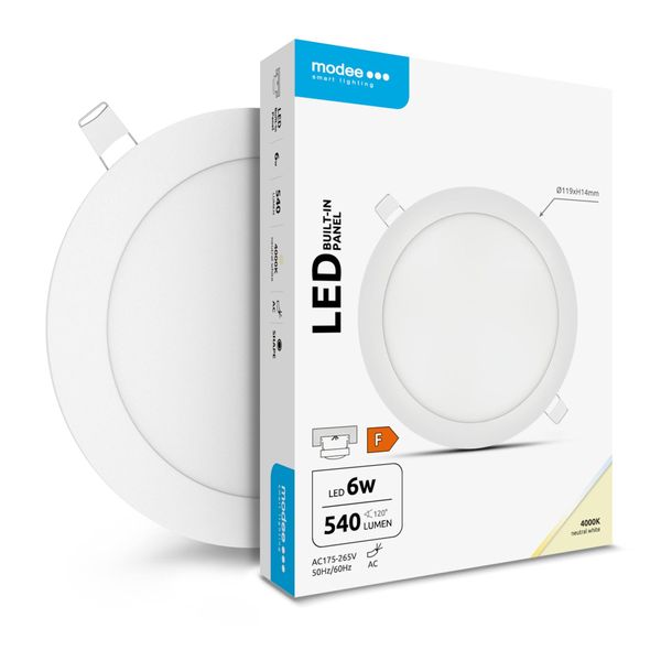 Modee LED okrúhly stropný panel - zapustený 6W 540lm neutrálna biela (ML-LPRB4000K6WA2N)